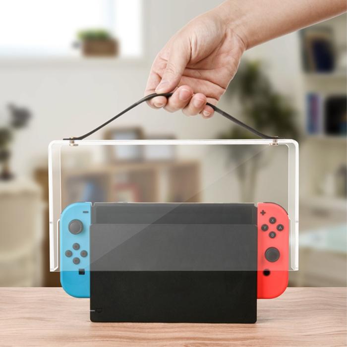 Bild 3,  Dammskydd Till Nintendo Switch I Akryl Med Rem Transparent - Teknikhallen.se
