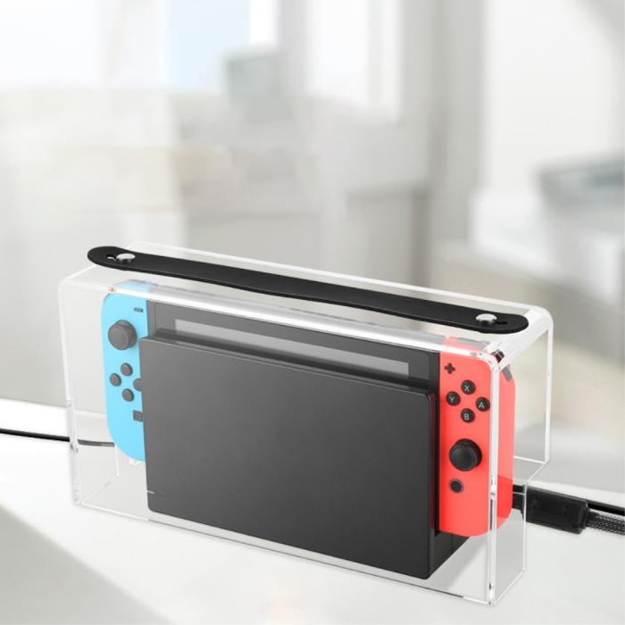 Bild 4,  Dammskydd Till Nintendo Switch I Akryl Med Rem Transparent - Teknikhallen.se