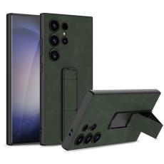 GKK GKK Galaxy S24 Ultra Skal L&auml;der Kickstand Matt Gr&ouml;n - Teknikhallen.se