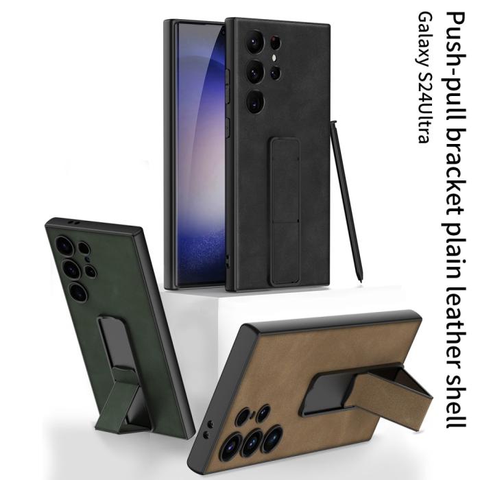 Bild 6, GKK GKK Galaxy S24 Ultra Skal Läder Kickstand Matt Svart - Teknikhallen.se