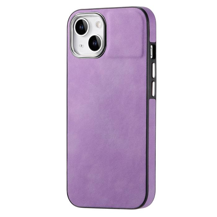 Bild 2,  iPhone 15 Plus Skal Läderbelagt Skin Touch Lila - Teknikhallen.se