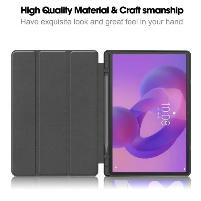 Bild 2,  Lenovo Idea Tab Pro Fodral Tri-Fold Läder Mörk Blå - Teknikhallen.se