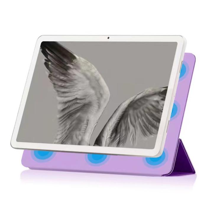 Bild 2,  Google Pixel Tablet Fodral 2in1 Magnet Tri-Fold Lila - Teknikhallen.se