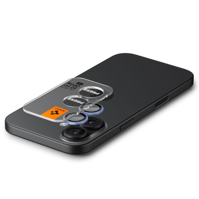 Bild 5, Spigen Spigen iPhone 17/16/16 Plus 2-PACK Linsskydd GLAS.tR 