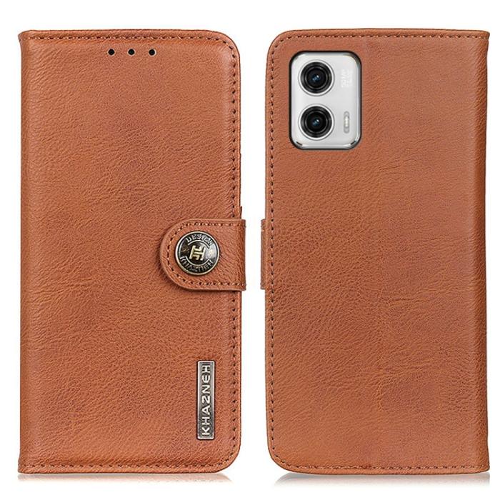 Bild 2, KHAZNEH KHAZNEH Motorola Moto G73 5G Fodral Läder Brun - Teknikhallen.se