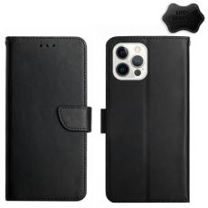  iPhone 14 Pro Max Fodral &Auml;kta L&auml;der Svart - Teknikhallen.se