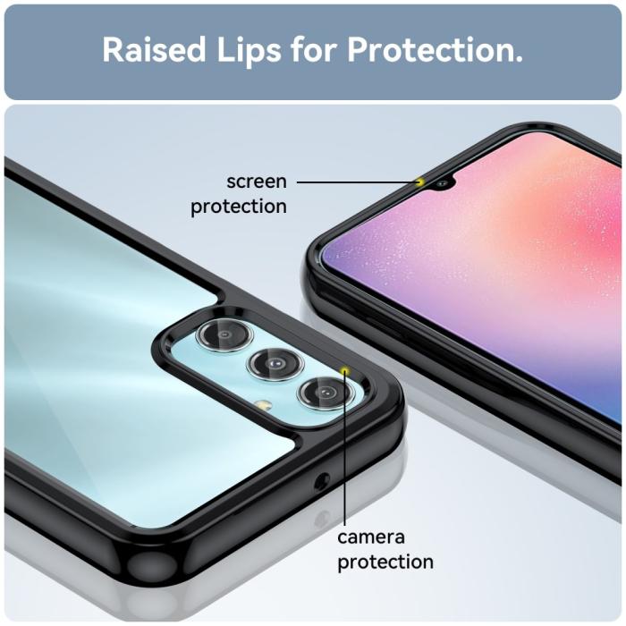 Bild 6,  Samsung Galaxy A25 5G Skal Shockproof Akryl/TPU Svart - Teknikhallen.se