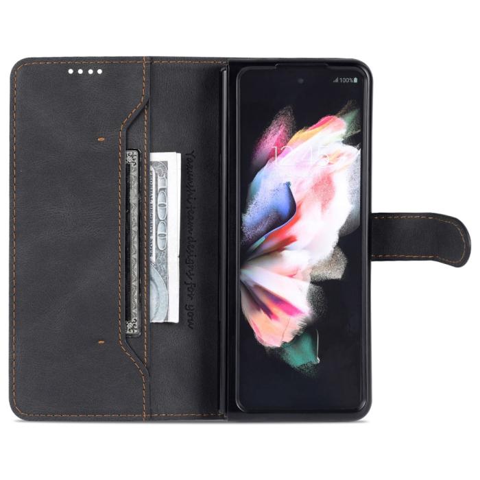 Bild 2, AZNS AZNS Galaxy Z Fold 5 Fodral Läder Svart - Teknikhallen.se