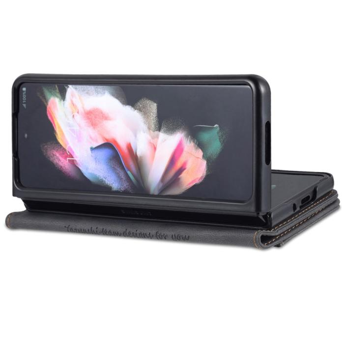 Bild 4, AZNS AZNS Galaxy Z Fold 5 Fodral Läder Svart - Teknikhallen.se