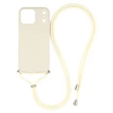  iPhone 17 Pro Skal Med Mobilsn&ouml;re TPU Vit - Teknikhallen.se