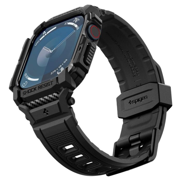 Bild 6, Spigen Spigen Apple Watch 11/10 46 mm Skal Rugged Armor 'Pro' Svart - Teknikhallen.se