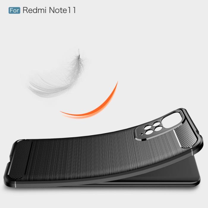 Bild 6,  Xiaomi Redmi Note 11 4G Skal Borstad Stål Textur Svart - Teknikhallen.se