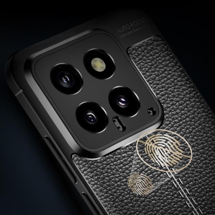 Bild 3,  Xiaomi 14 Skal Litchi Läder Textur Svart - Teknikhallen.se