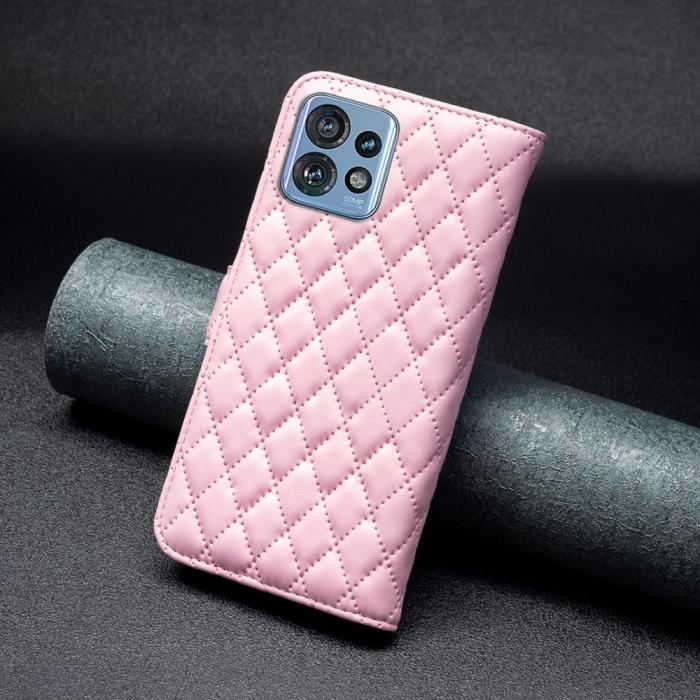 Bild 6,  Motorola Edge 40 Pro 5G Fodral Diamond Läder Rosa - Teknikhallen.se