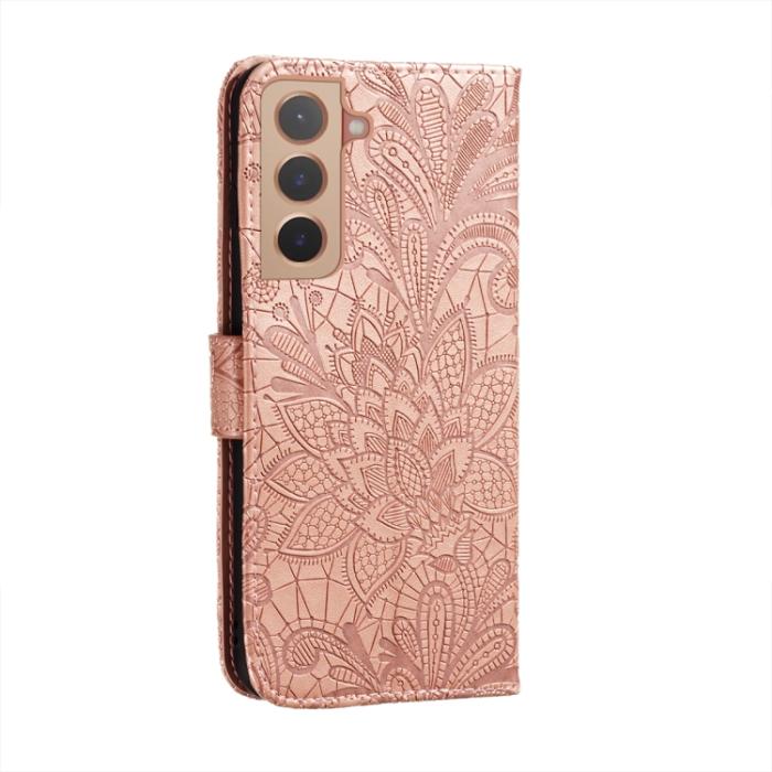 Bild 3,  Samsung Galaxy S22 Fodral Flower Textur Roséguld - Teknikhallen.se