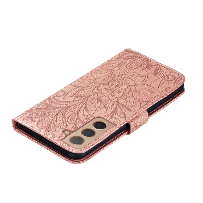 Bild 5,  Samsung Galaxy S22 Fodral Flower Textur Roséguld - Teknikhallen.se