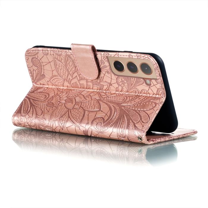 Bild 6,  Samsung Galaxy S22 Fodral Flower Textur Roséguld - Teknikhallen.se