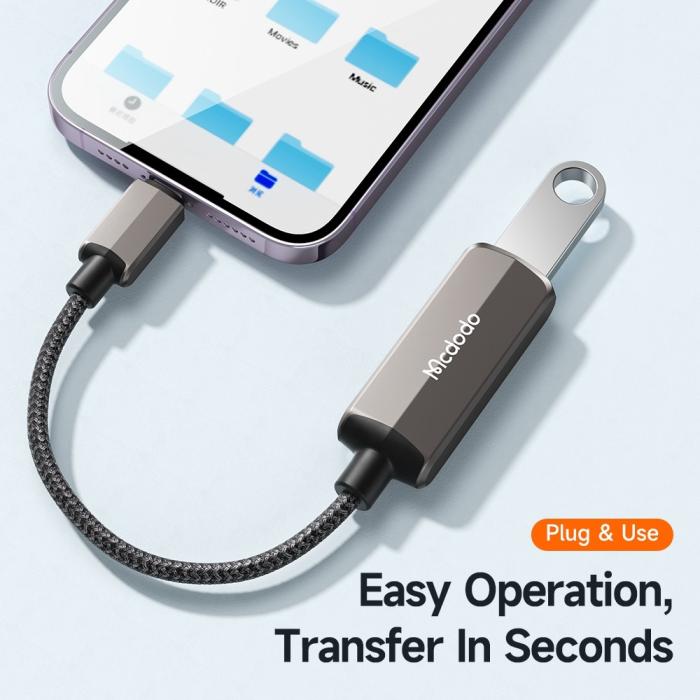 Bild 6, MCDODO Mcdodo 2.4A 2in1 Lightning - USB-A 3.0/Lightning Hona Adapter - Teknikhallen.se