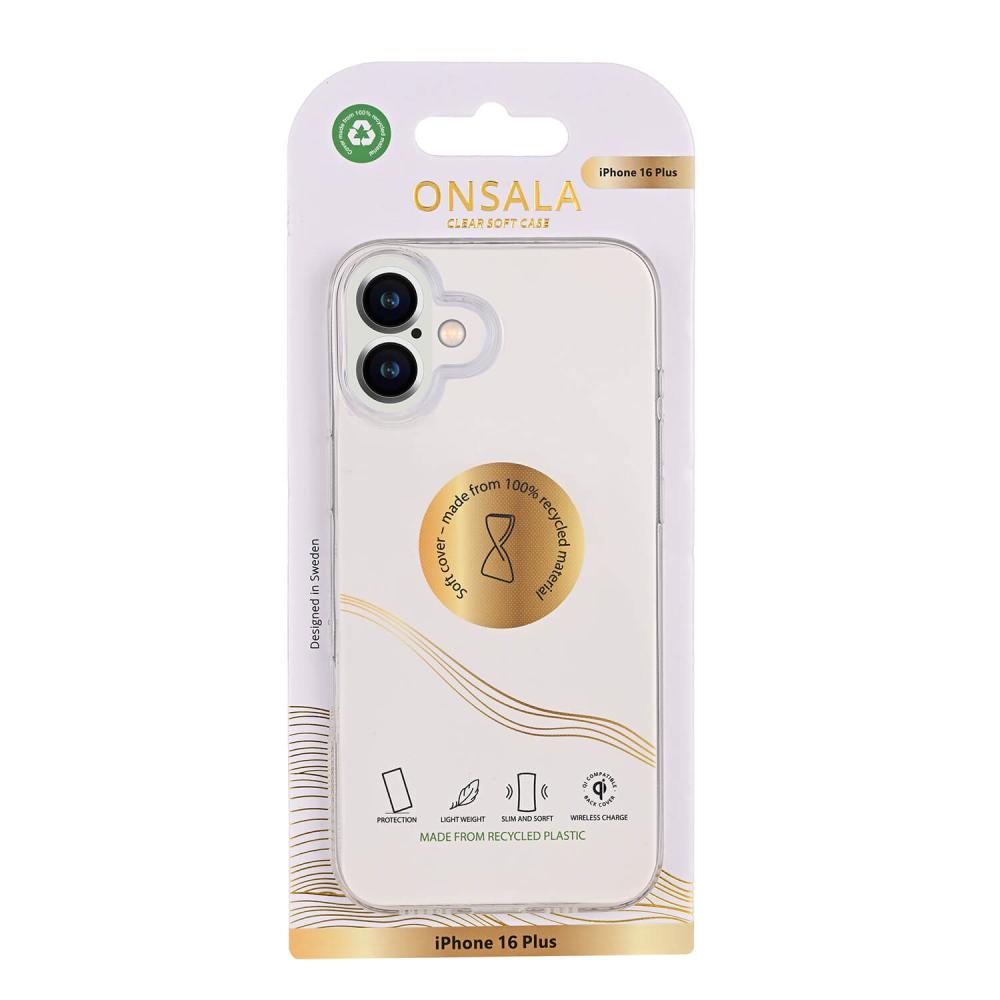 Onsala Onsala iPhone 16 Plus Mobilskal Återvunnen TPU Transparent - Teknikhallen.se