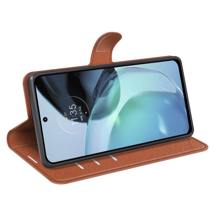 Bild 3,  Google Pixel 7A Fodral Litchi Textur Läder Brun - Teknikhallen.se