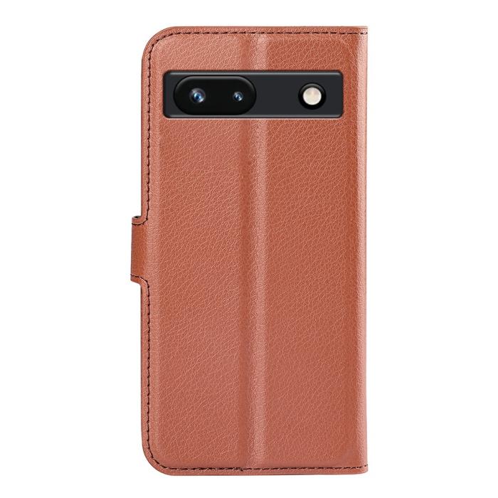 Bild 6,  Google Pixel 7A Fodral Litchi Textur Läder Brun - Teknikhallen.se