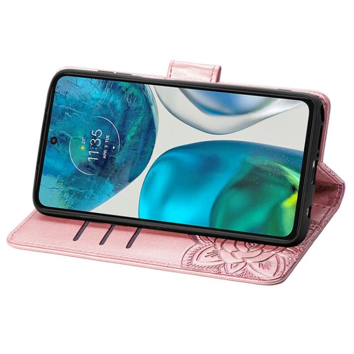 Bild 4,  Motorola Moto G52/G82 Fodral Fjäril Tryck Roséguld - Teknikhallen.se