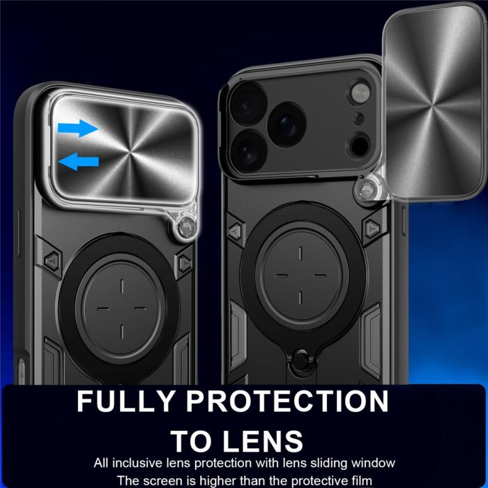Bild 6,  iPhone 17 Pro Max Skal CamShield Kickstand Hybrid Svart - Teknikhallen.se