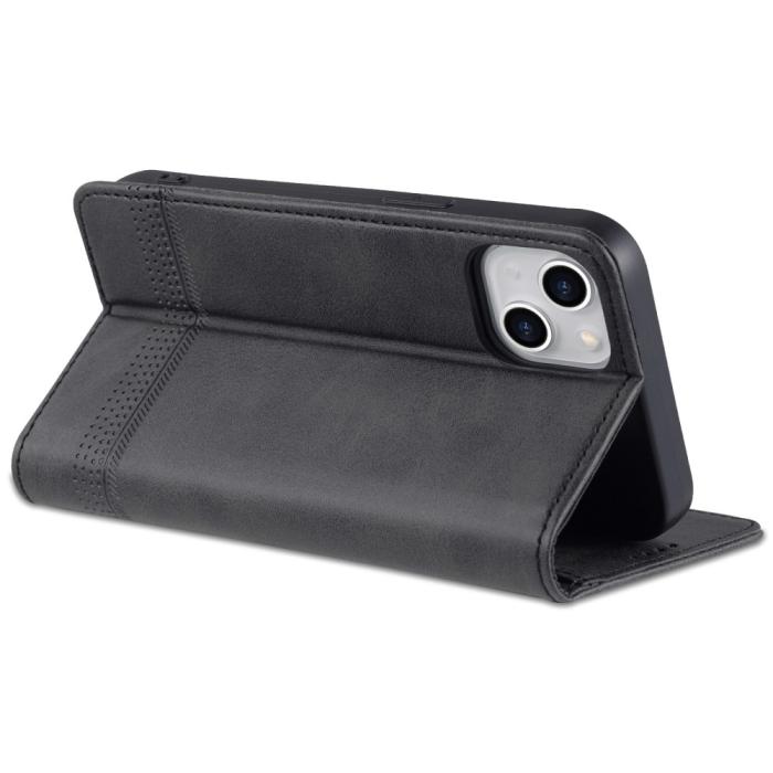Bild 4, AZNS AZNS iPhone 15 Plus Fodral Flip Läder Svart - Teknikhallen.se