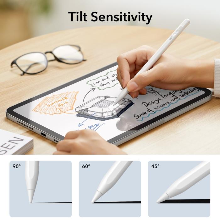 Bild 2, ESR ESR Digital+ Magnetisk Stylus Penna För iPad Vit - Teknikhallen.se