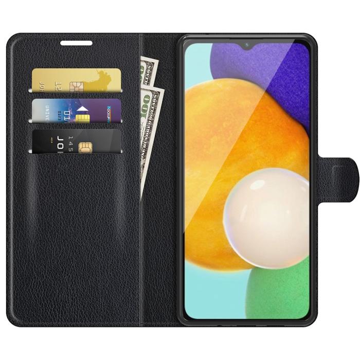 Bild 4,  Samsung Galaxy A04s / A13 5G Fodral Litchi Läder Svart - Teknikhallen.se