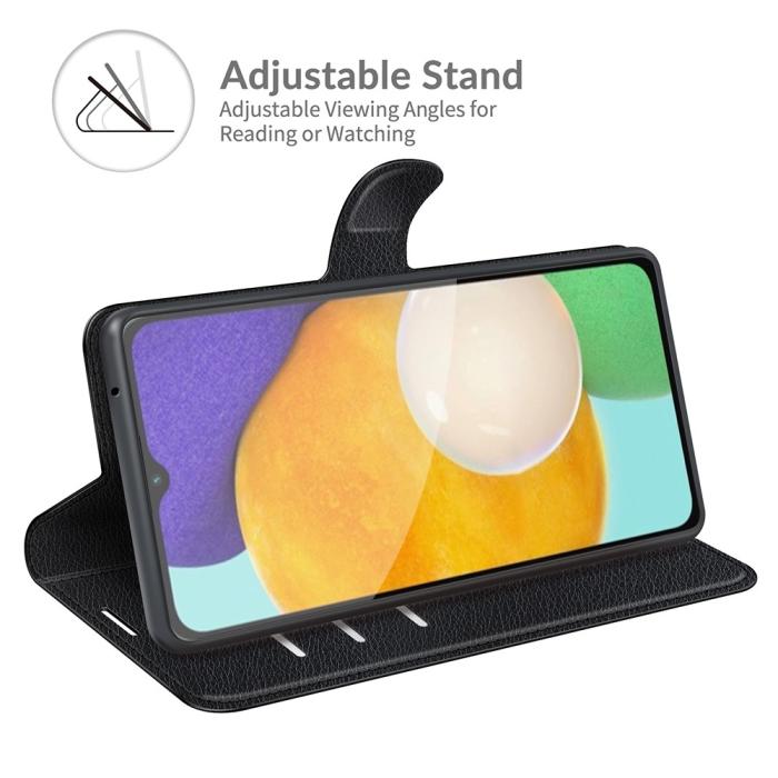 Bild 5,  Samsung Galaxy A04s / A13 5G Fodral Litchi Läder Svart - Teknikhallen.se
