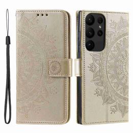  Samsung Galaxy S23 Ultra Fodral Mandala Läder Guld - Teknikhallen.se