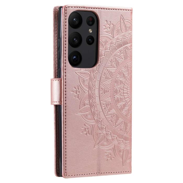 Bild 6,  Samsung Galaxy S23 Ultra Fodral Mandala Läder Roséguld - Teknikhallen.se