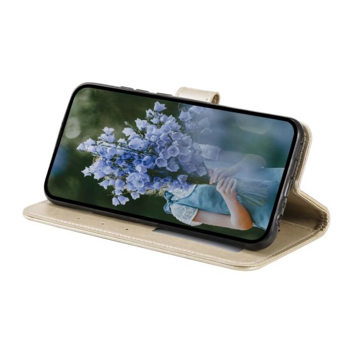 Bild 3,  Samsung Galaxy S23 Ultra Fodral Mandala Läder Guld - Teknikhallen.se