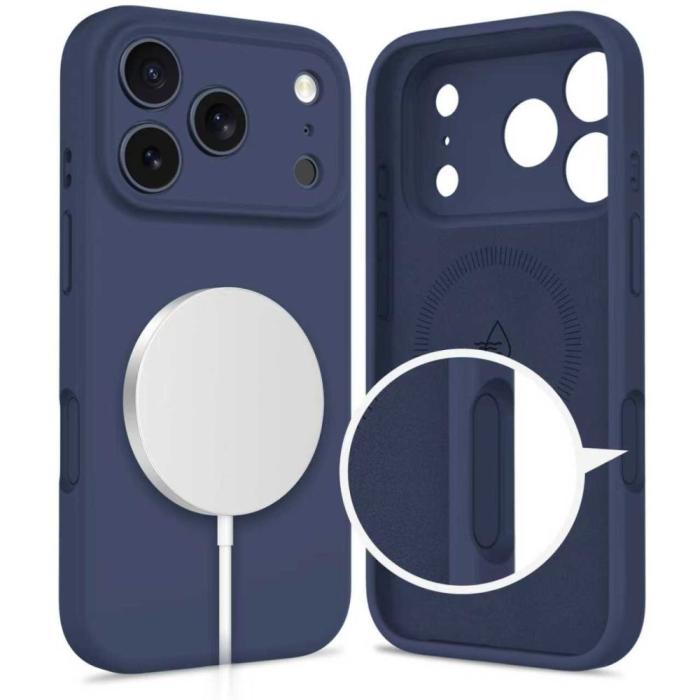 Bild 2, Tech-Protect Tech-Protect iPhone 17 Pro Skal MagSafe Silicone Deep Blue - Teknikhallen.se