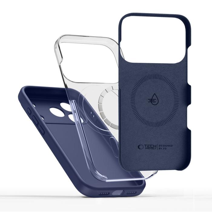 Bild 3, Tech-Protect Tech-Protect iPhone 17 Pro Skal MagSafe Silicone Deep Blue - Teknikhallen.se