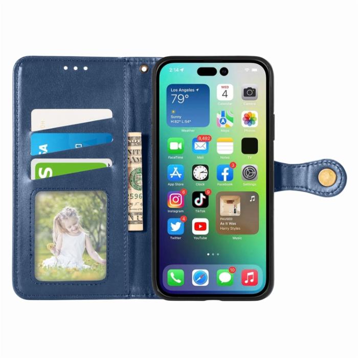 Bild 3,  iPhone 15 Pro Fodral Solid Med Magnetisk Mässing Blå - Teknikhallen.se