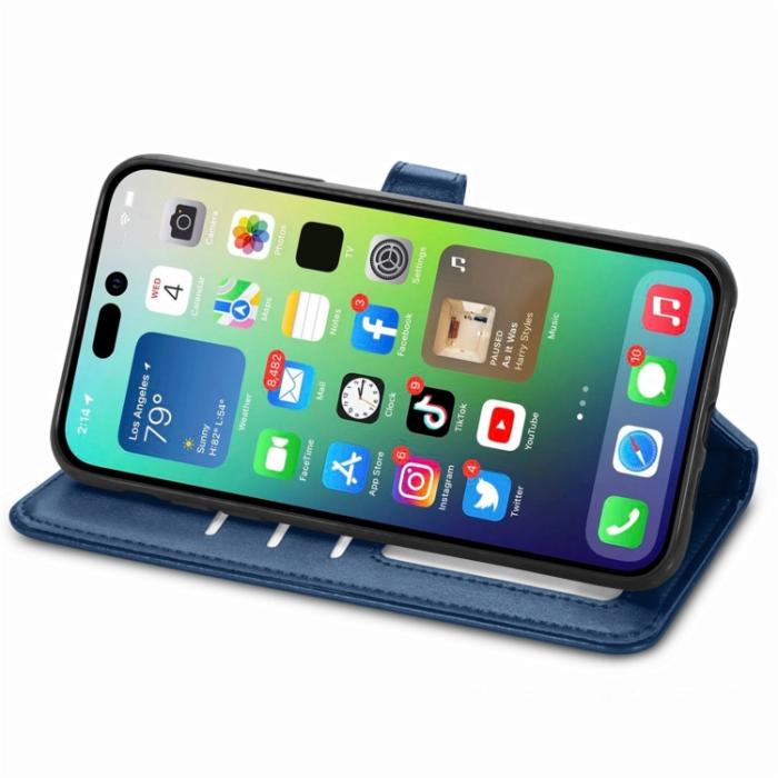 Bild 4,  iPhone 15 Pro Fodral Solid Med Magnetisk Mässing Blå - Teknikhallen.se