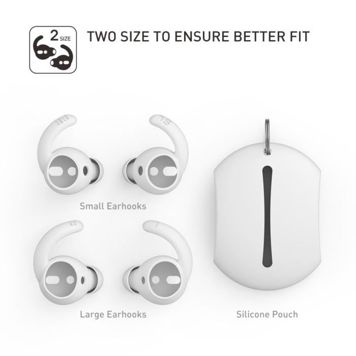 Bild 4, AHASTYLE AHASTYLE AirPods 2/1 2-PACK Öronpluggar Silikon Storlek S Vit - Teknikhallen.se
