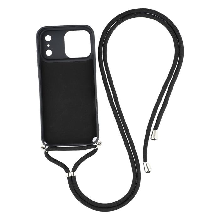 Bild 2,  iPhone 17 Pro Skal Med Mobilsnöre TPU Svart - Teknikhallen.se