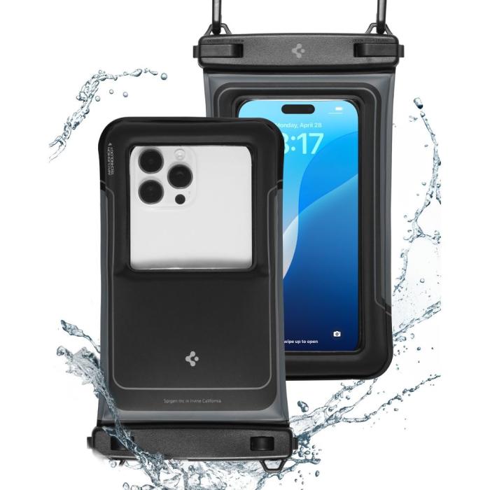 Bild 2, Spigen Spigen 2-PACK Universal Vattentät Påse / Mobilväska Svart - Teknikhallen.se