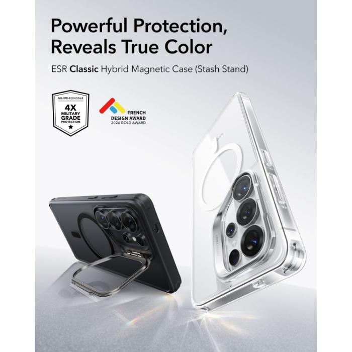Bild 4, ESR ESR Galaxy S26 Ultra Skal MagSafe Classic Hybrid Kickstand Frosted Black - Teknikhallen.se