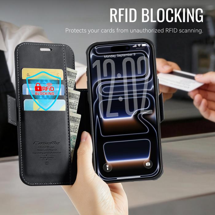 Bild 4, CASEME CASEME iPhone 17 Pro Skal RFID Plånbok Svart - Teknikhallen.se