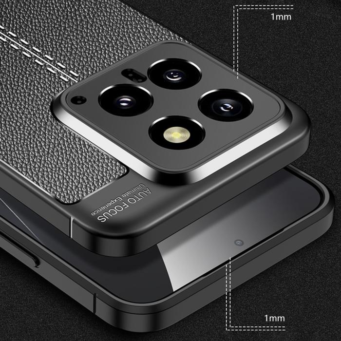 Bild 4,  Xiaomi 14 Skal Litchi Läder Textur Blå - Teknikhallen.se