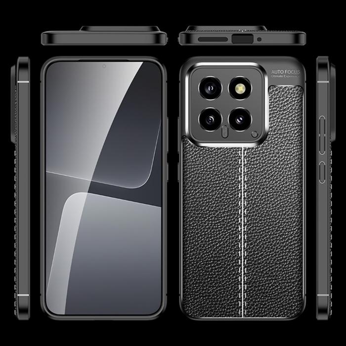 Bild 6,  Xiaomi 14 Skal Litchi Läder Textur Blå - Teknikhallen.se