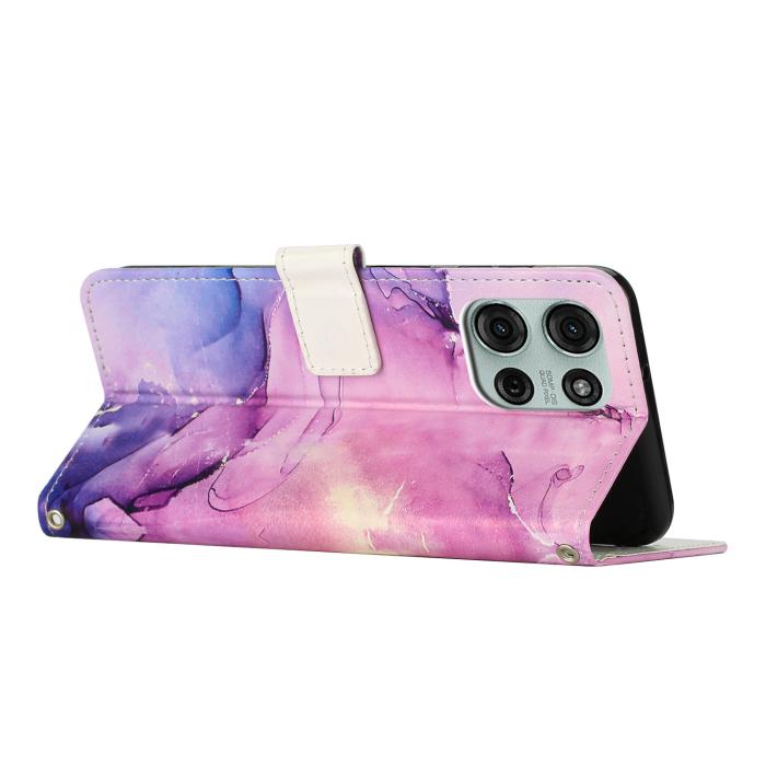 Bild 2,  Motorola Moto G86 Power / G86 5G Fodral Läder Marmor Lila - Teknikhallen.se
