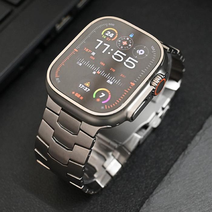 Bild 5,  Apple Watch 42/44/45/46/49 mm Klockarmband Metall Titanium - Teknikhallen.se