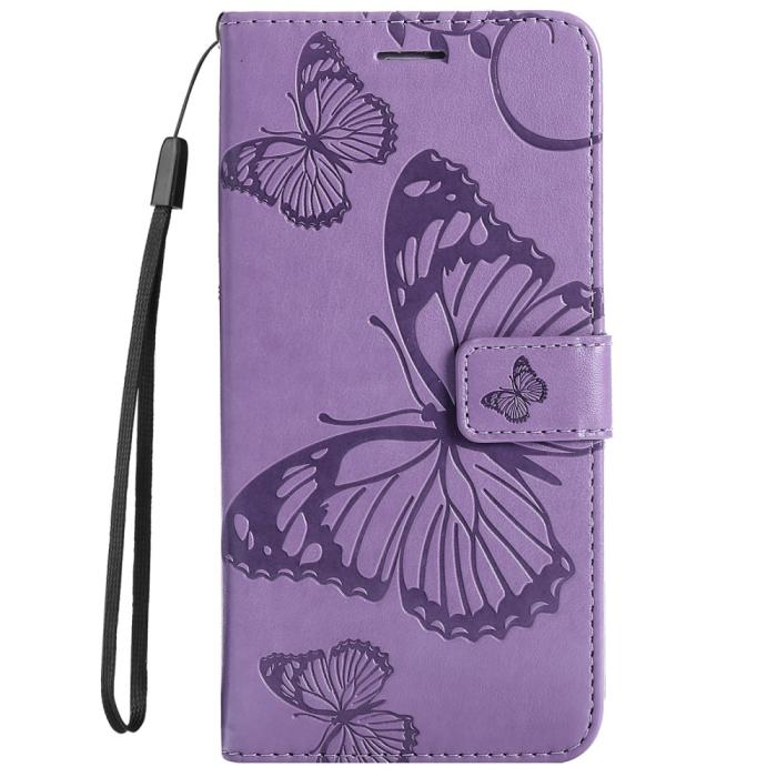 Bild 2,  Samsung Galaxy S22 Ultra Fodral Tryck Butterfly Lila - Teknikhallen.se