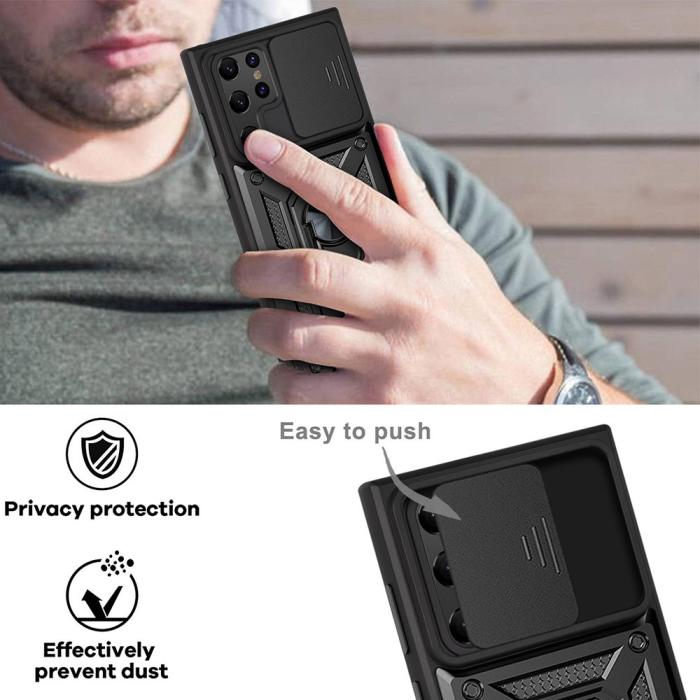 Bild 5,  Samsung Galaxy S22 Ultra Skal CamShield Hybrid Ring Svart - Teknikhallen.se