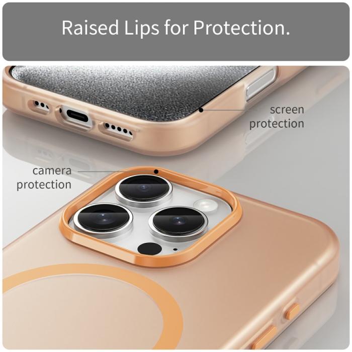 Bild 6,  iPhone 16 Pro Skal MagSafe Slim Matt Orange - Teknikhallen.se